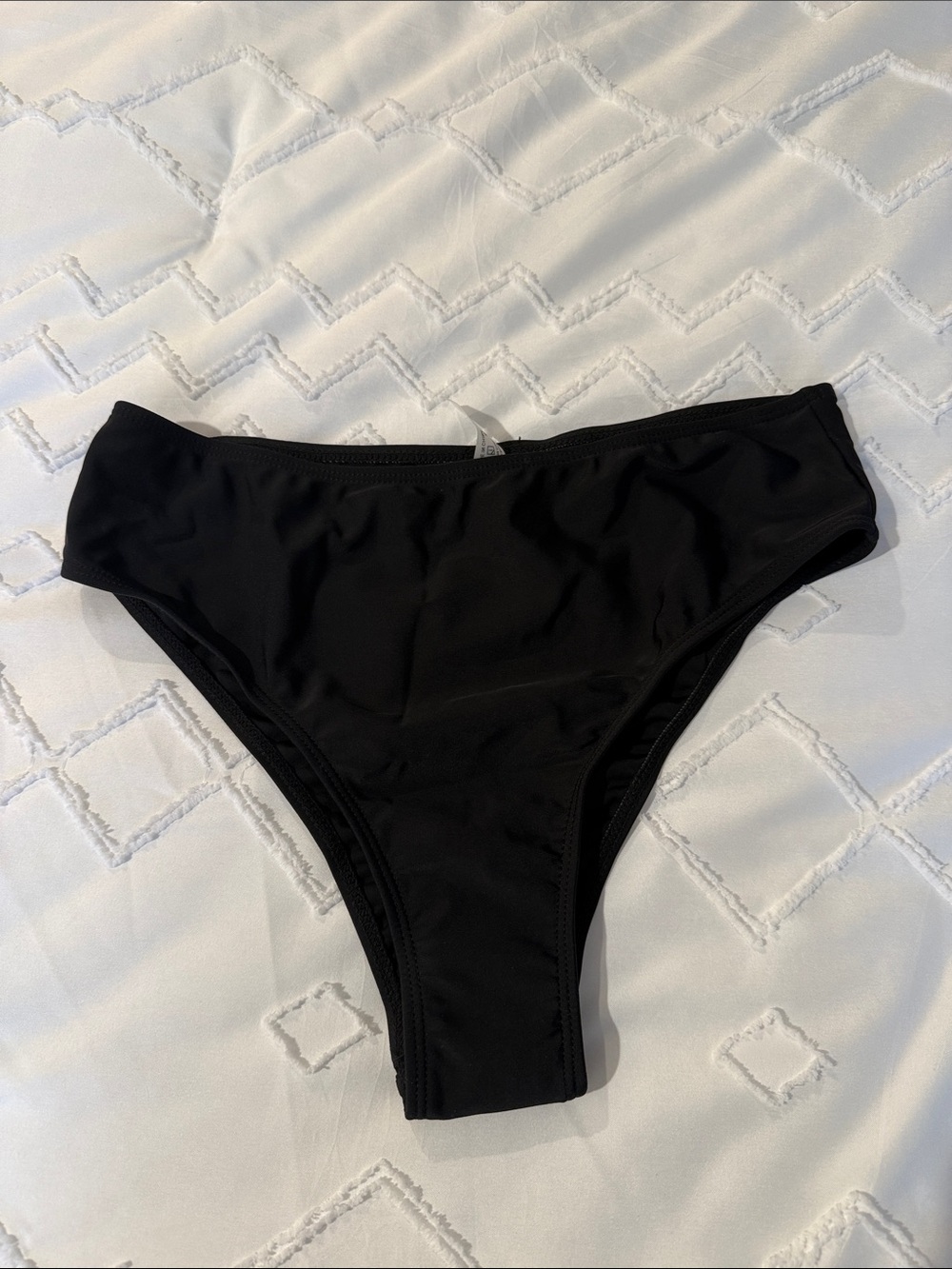Black Women's Bikini Bottom - Classic High-Cut Swim Brief
